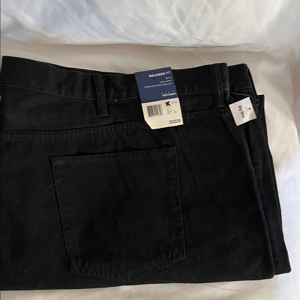 Basic Editions Plus Size Relaxed Fit Trousers, Black